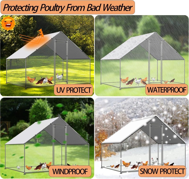 Ahpuhtan Chicken Coop Cover Waterproof and UV, 11.3 * 6.3 FT Chicken Run Cover for Winter with Ball Bungees Cords, Shade Cloth for Large Chicken Coop, Walk-in Chicken Run Pen, Chicken Coop Tarp (1 Pack) - Image 4